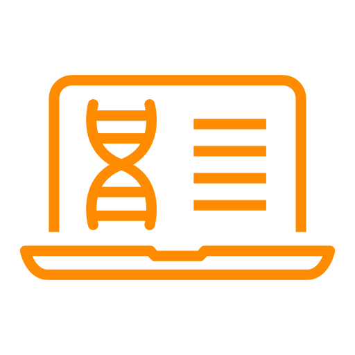 dna on a laptop screen icon