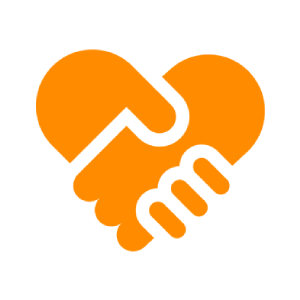 Heart symbol handshake