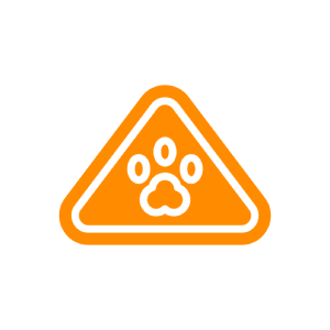 paw print warning sign icon