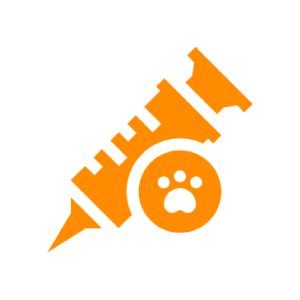 Pet vaccination syringe icon
