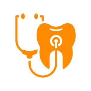 Stethoscope examining a tooth icon