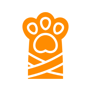 cat paw with bandage icon