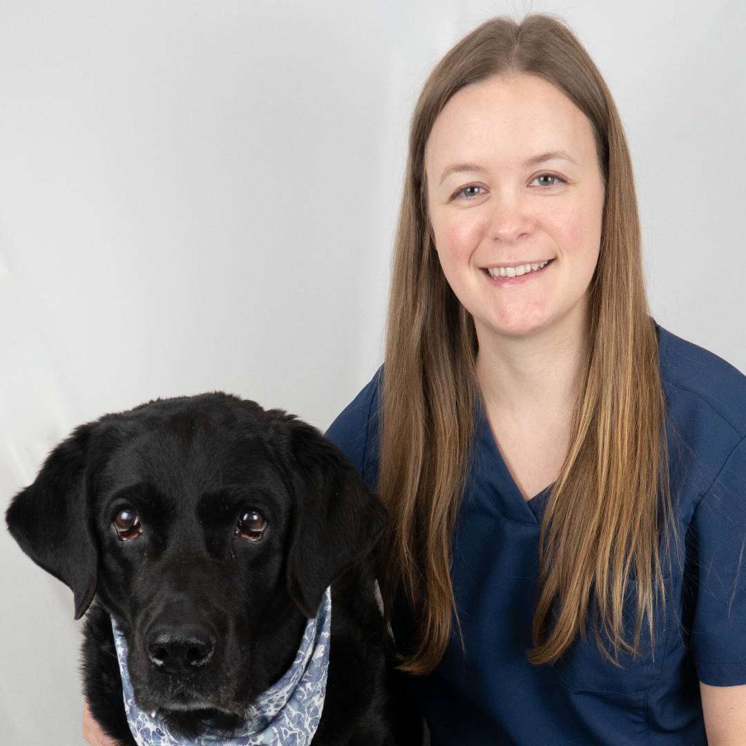 Sara and black dog