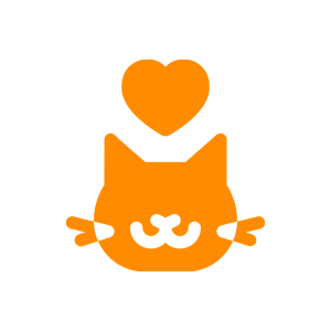 cat friendly icon orange